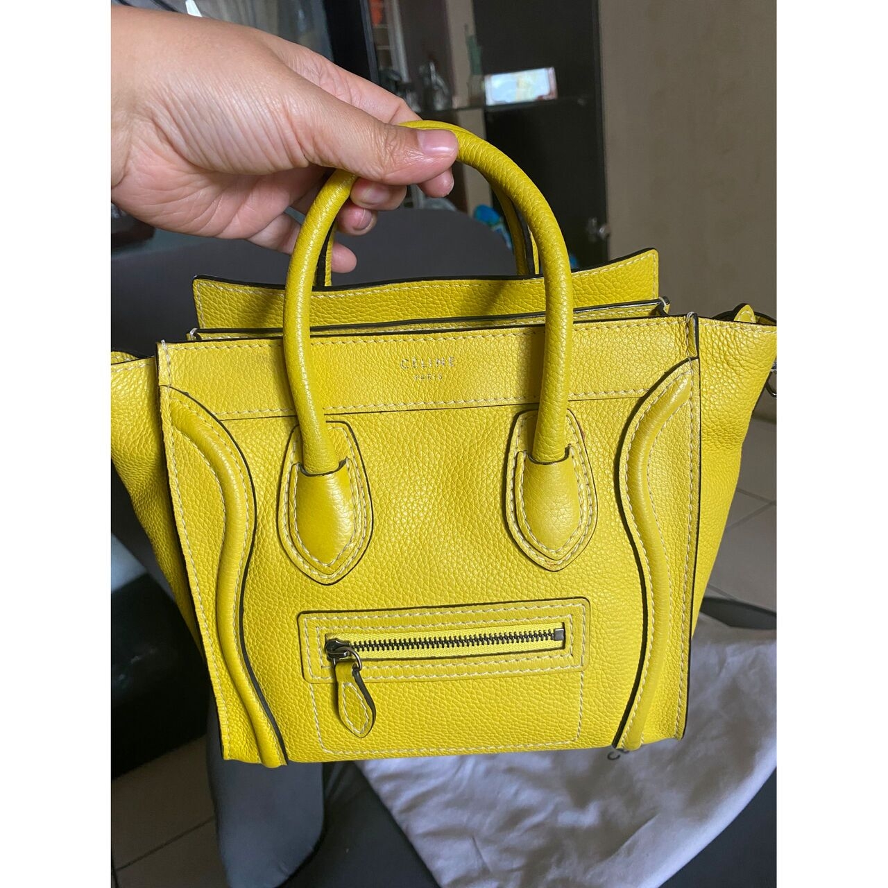 Celine Yellow Nano Luggage Bag