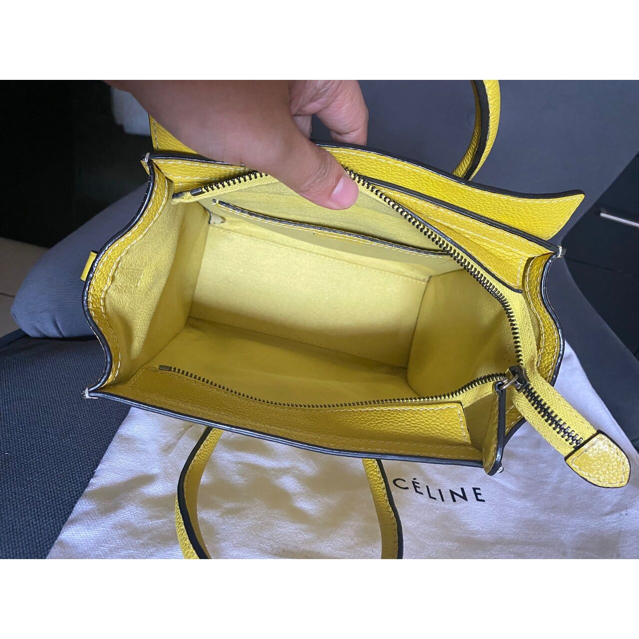 Celine Yellow Nano Luggage Bag