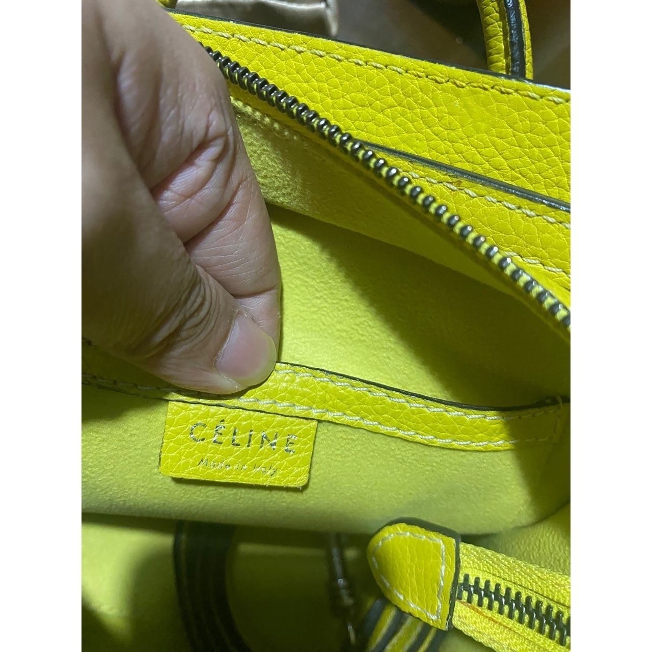 Celine Yellow Nano Luggage Bag