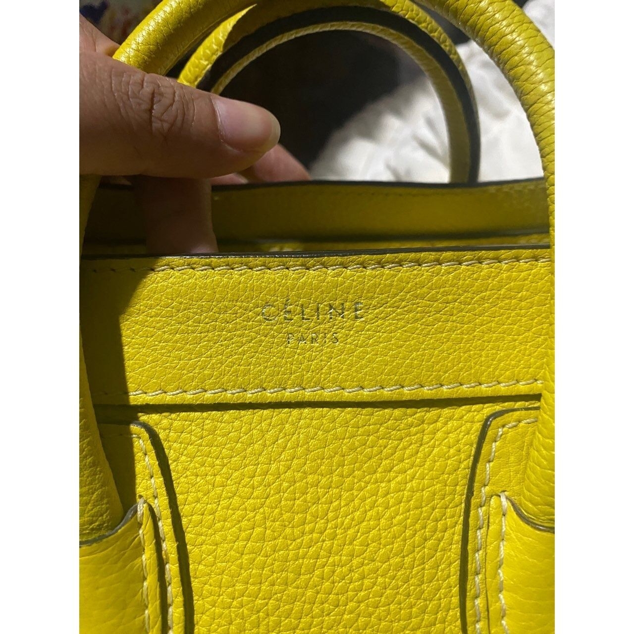 Celine Yellow Nano Luggage Bag