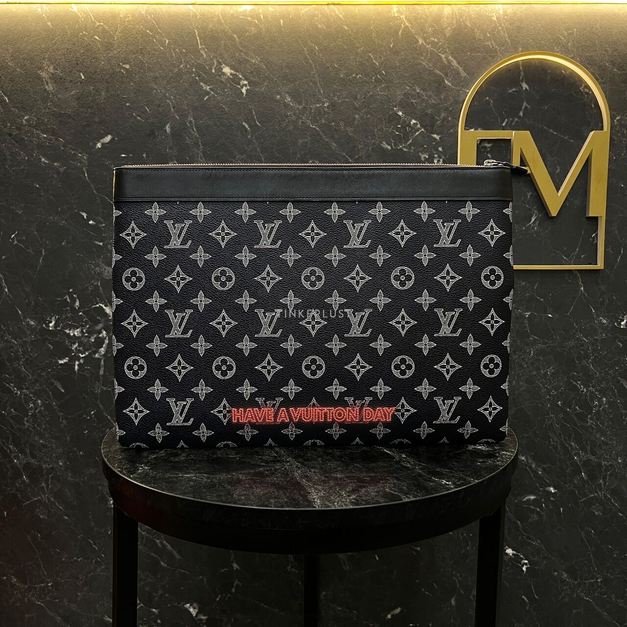 Louis Vuitton Upside Down Navy Clutch