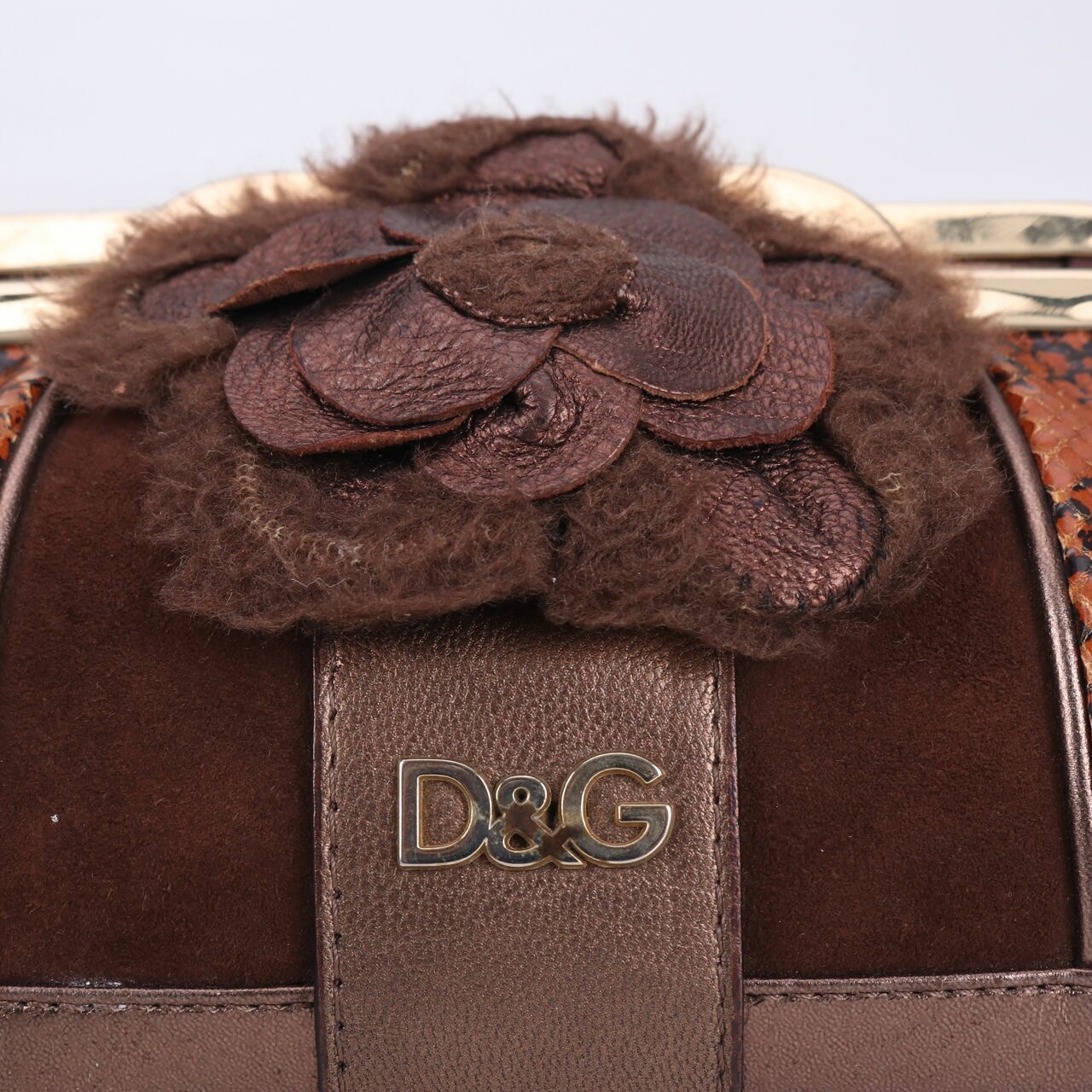 Dolce & Gabbana Vintage Flower Phyton Sling Bag