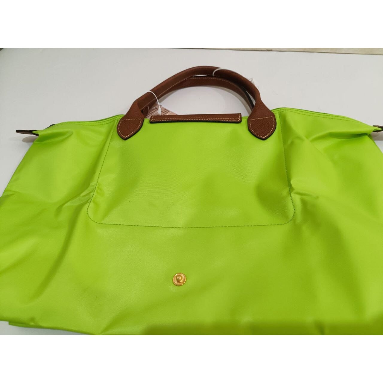 Longchamp Le Pliage Classic Medium Short Handle in Green Totebag