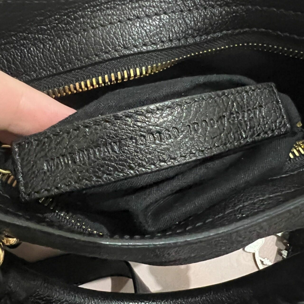 Balenciaga Mini City Black Chevre Metallic Edge GHW Handbag 