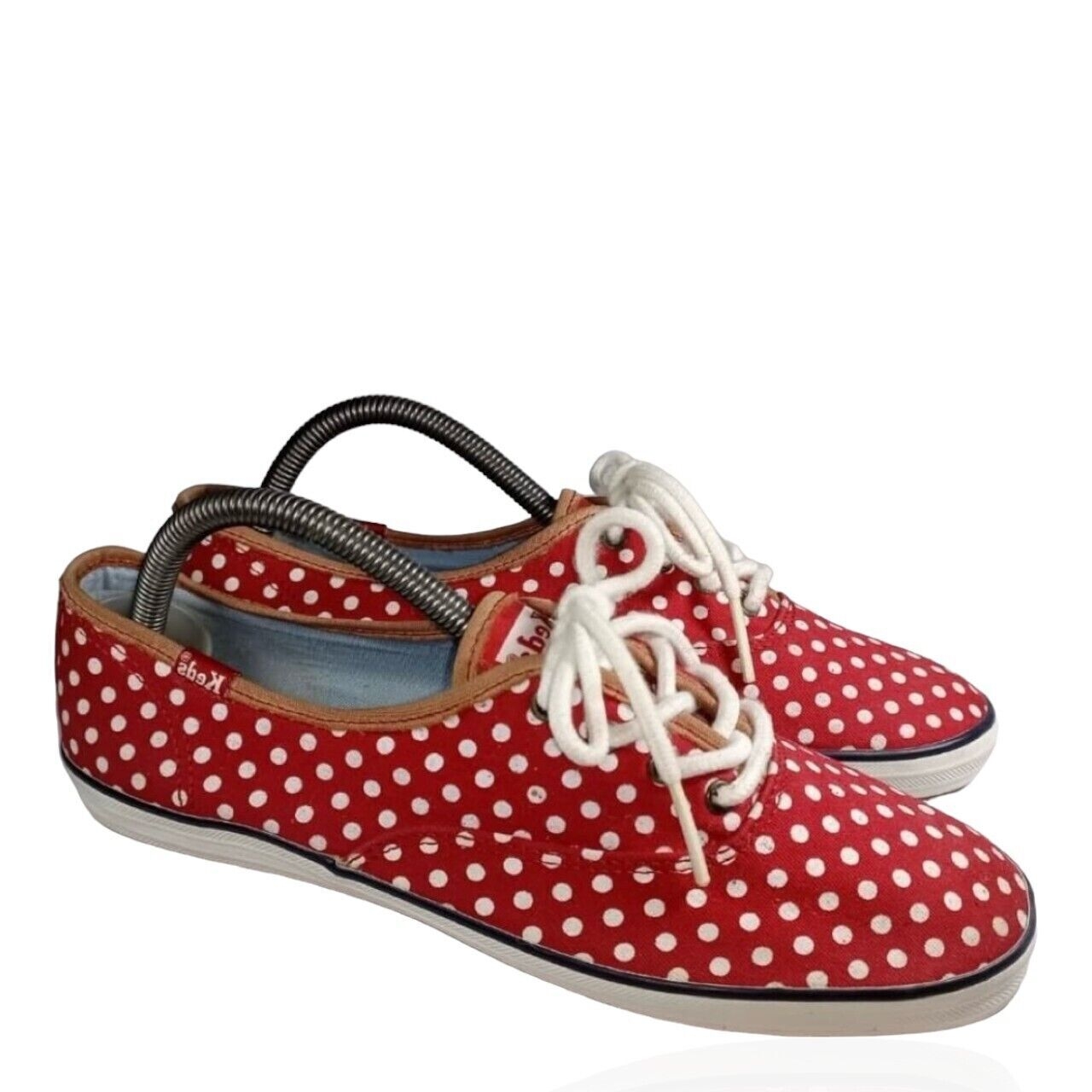 Keds Champion Canvas Red White Polka Dot Sneakers Women's