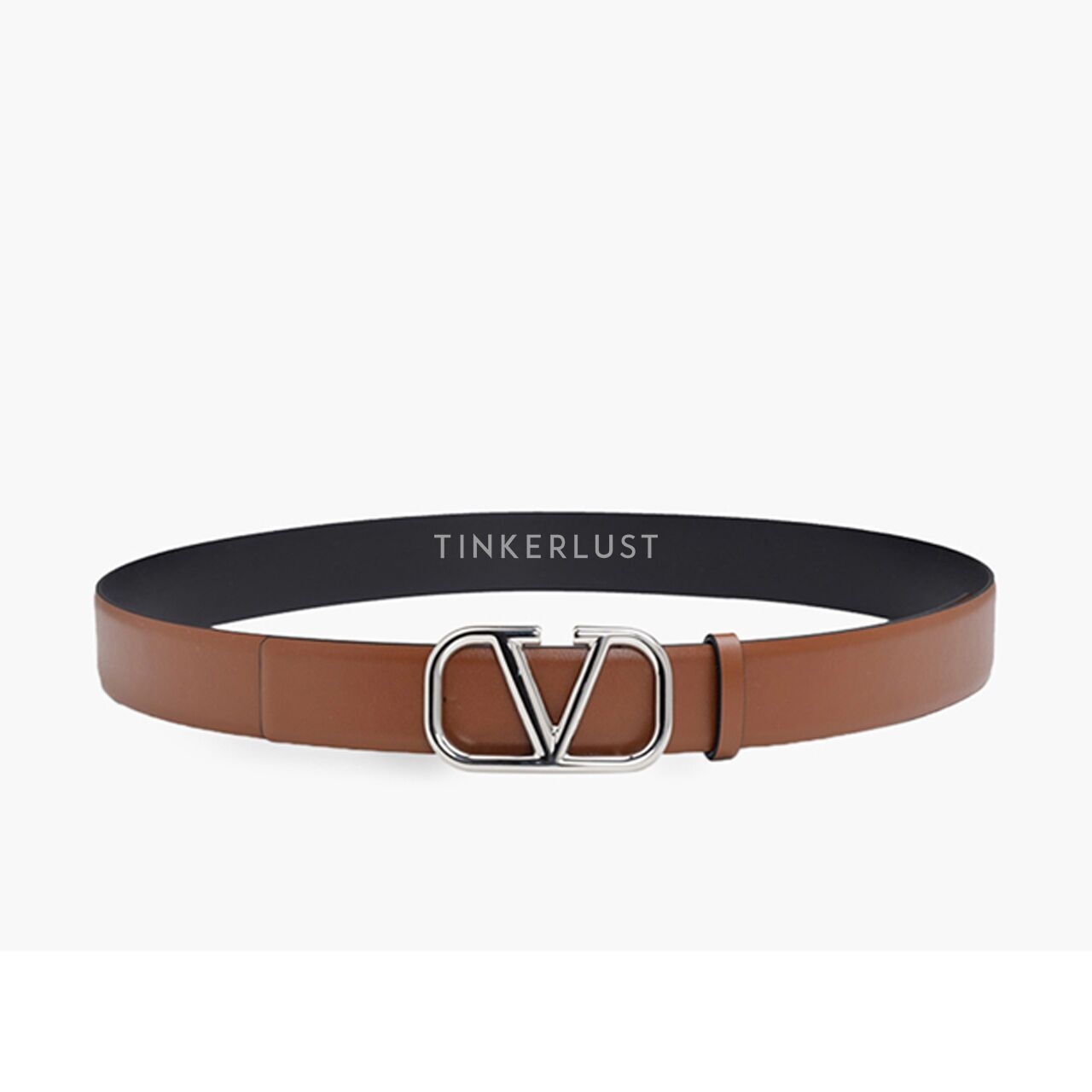 Valentino Garavani Men VLogo 3cm in Saddle Brown SHW Belt