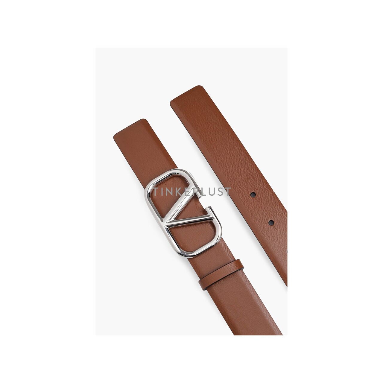 Valentino Garavani Men VLogo 3cm in Saddle Brown SHW Belt