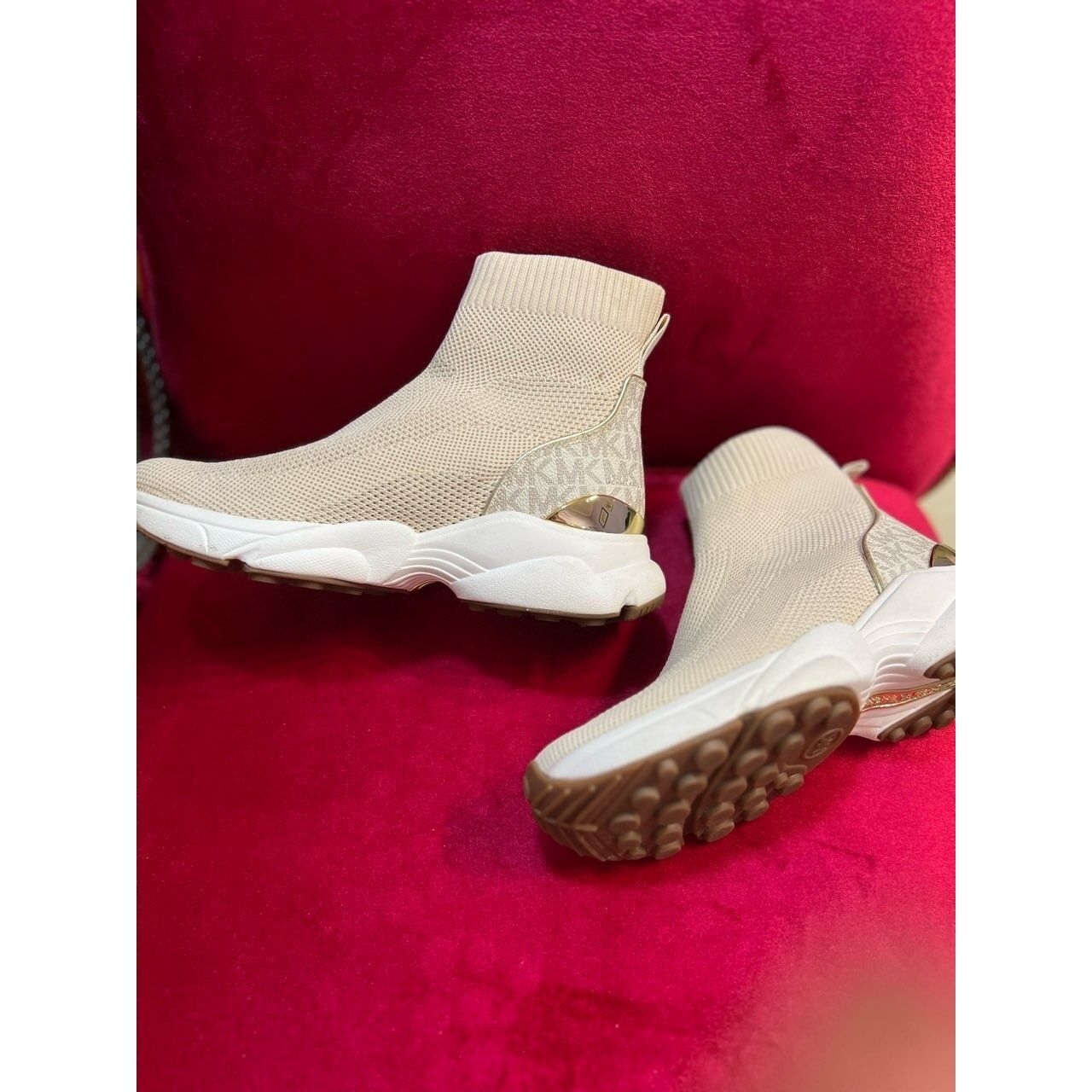 Michael Kors Muse Trainer Broken White Boots