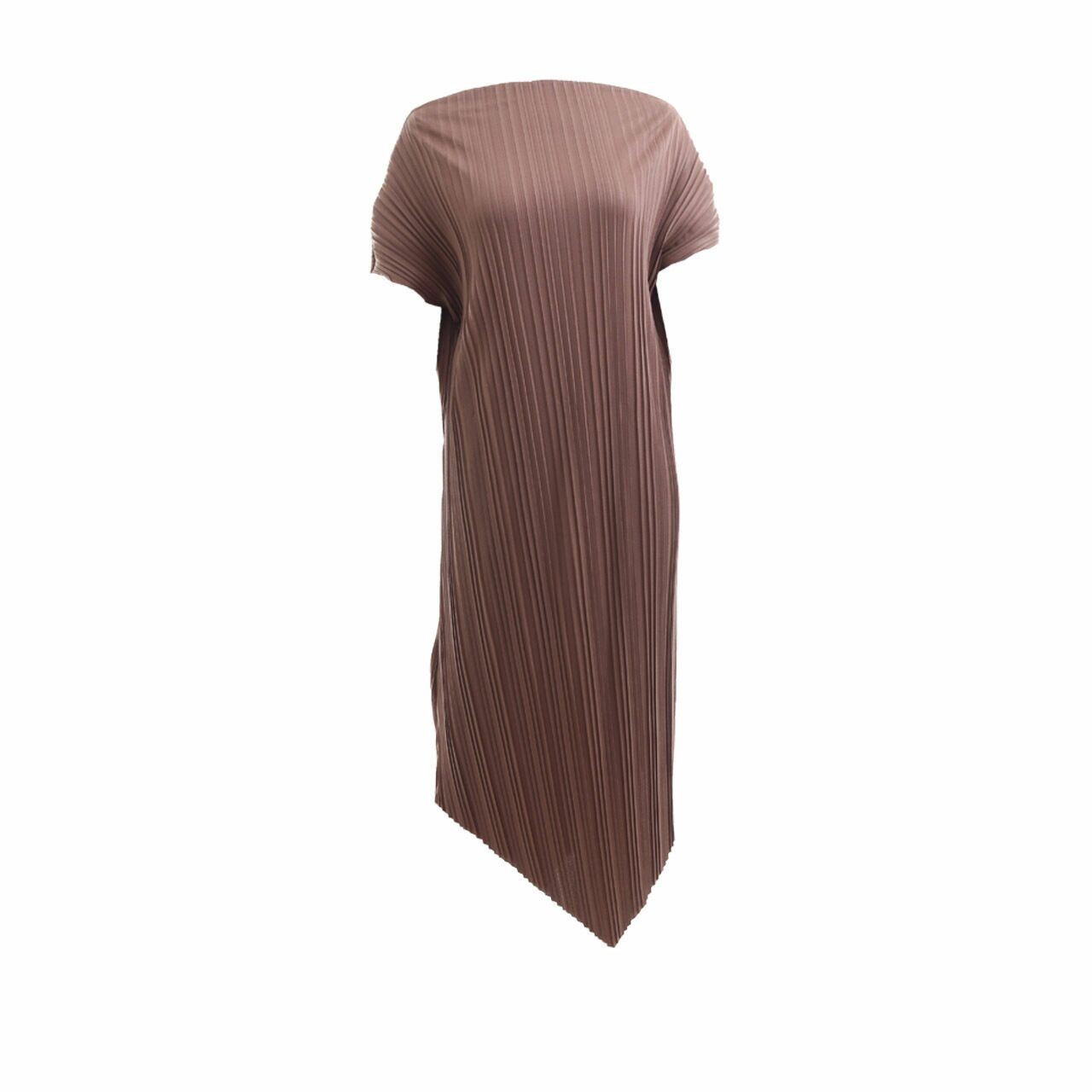 Morningsol Brown Pleats Midi Dress