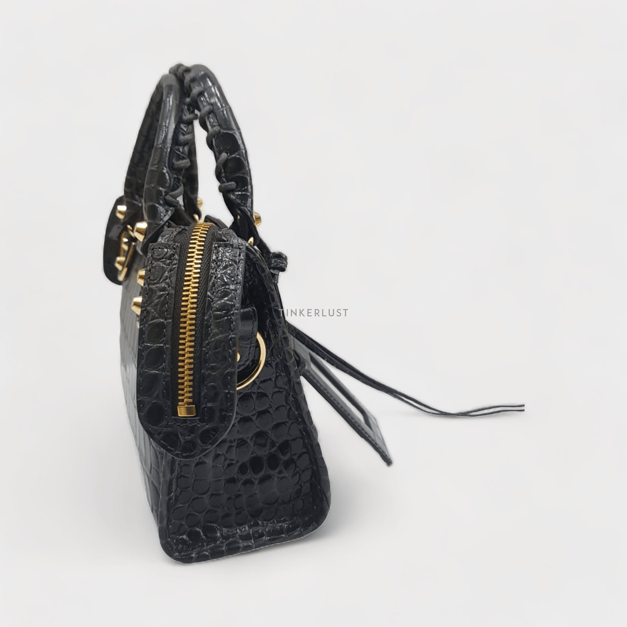 Balenciaga Mini City Edge Croco Grey GHW Satchel