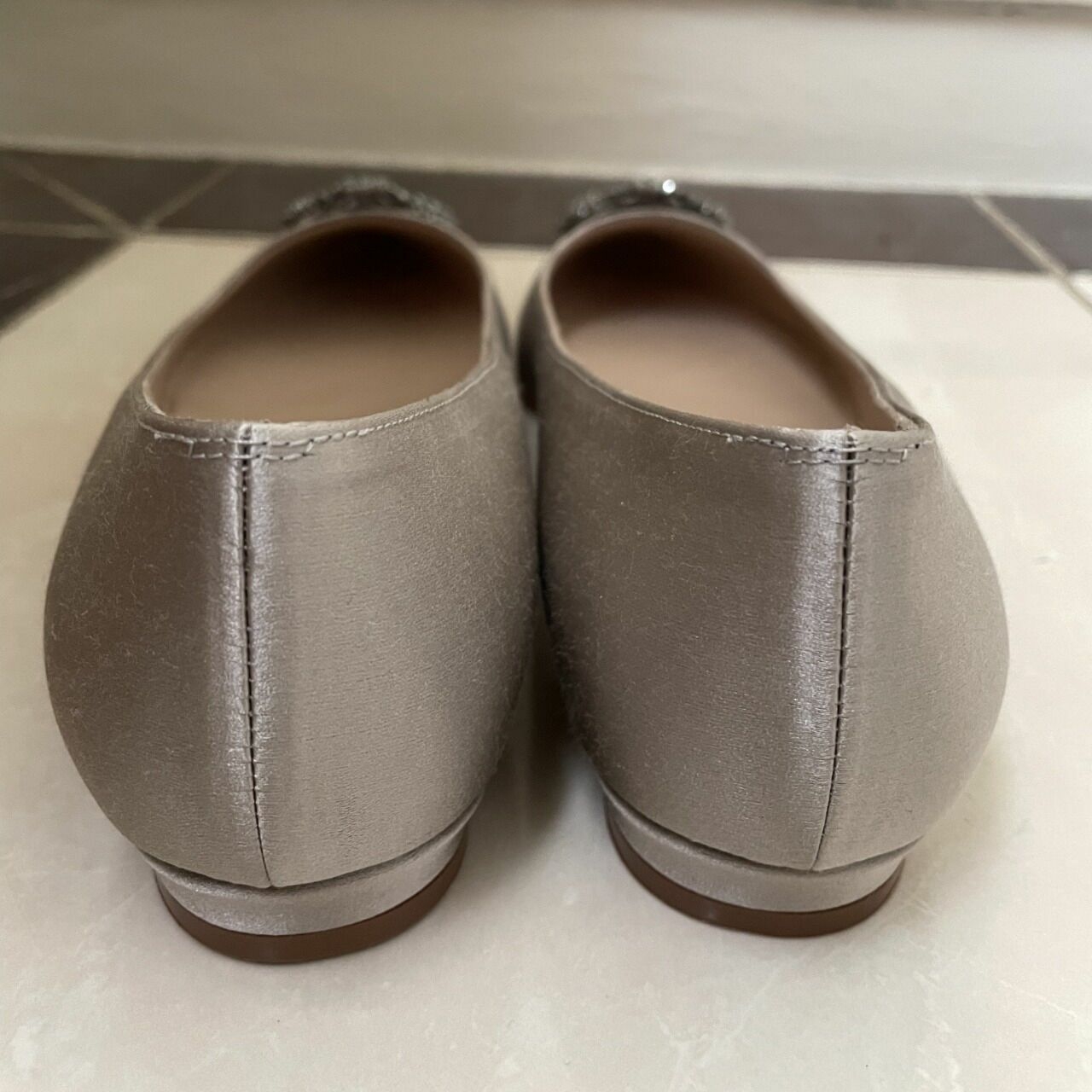 Manolo Blahnik Silver & Grey Flats