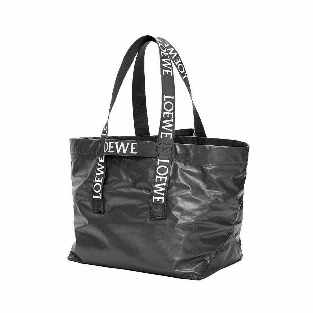 Fold Shopper in Paper Calfskin Black