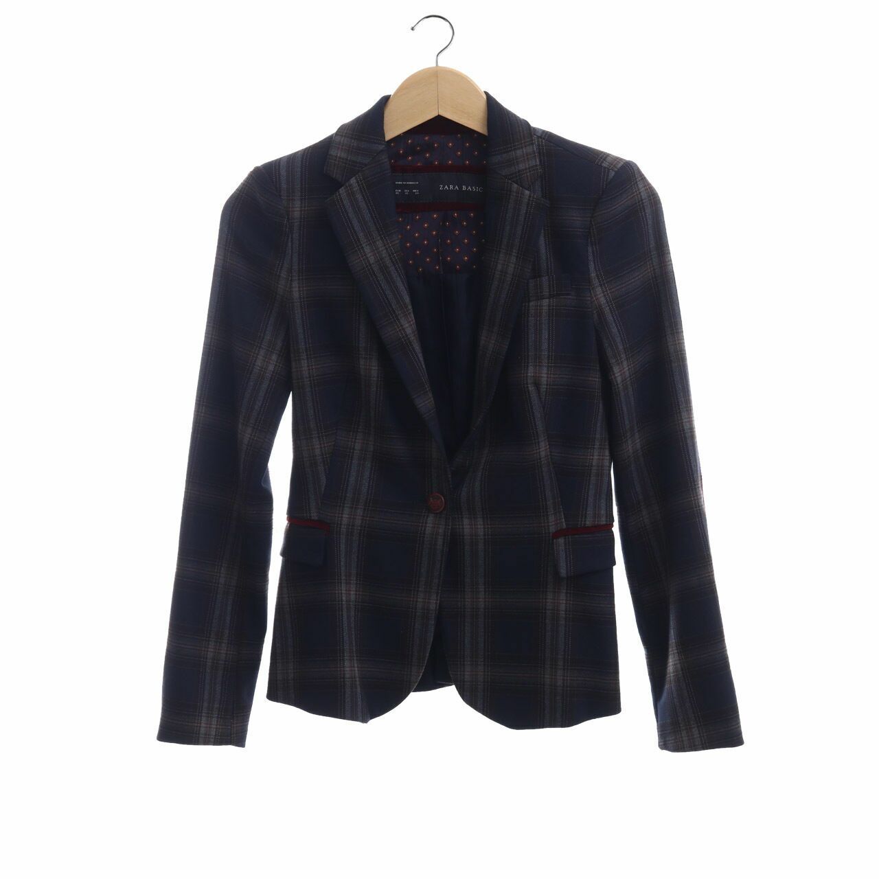 Zara Multicolor Plaid Blazer