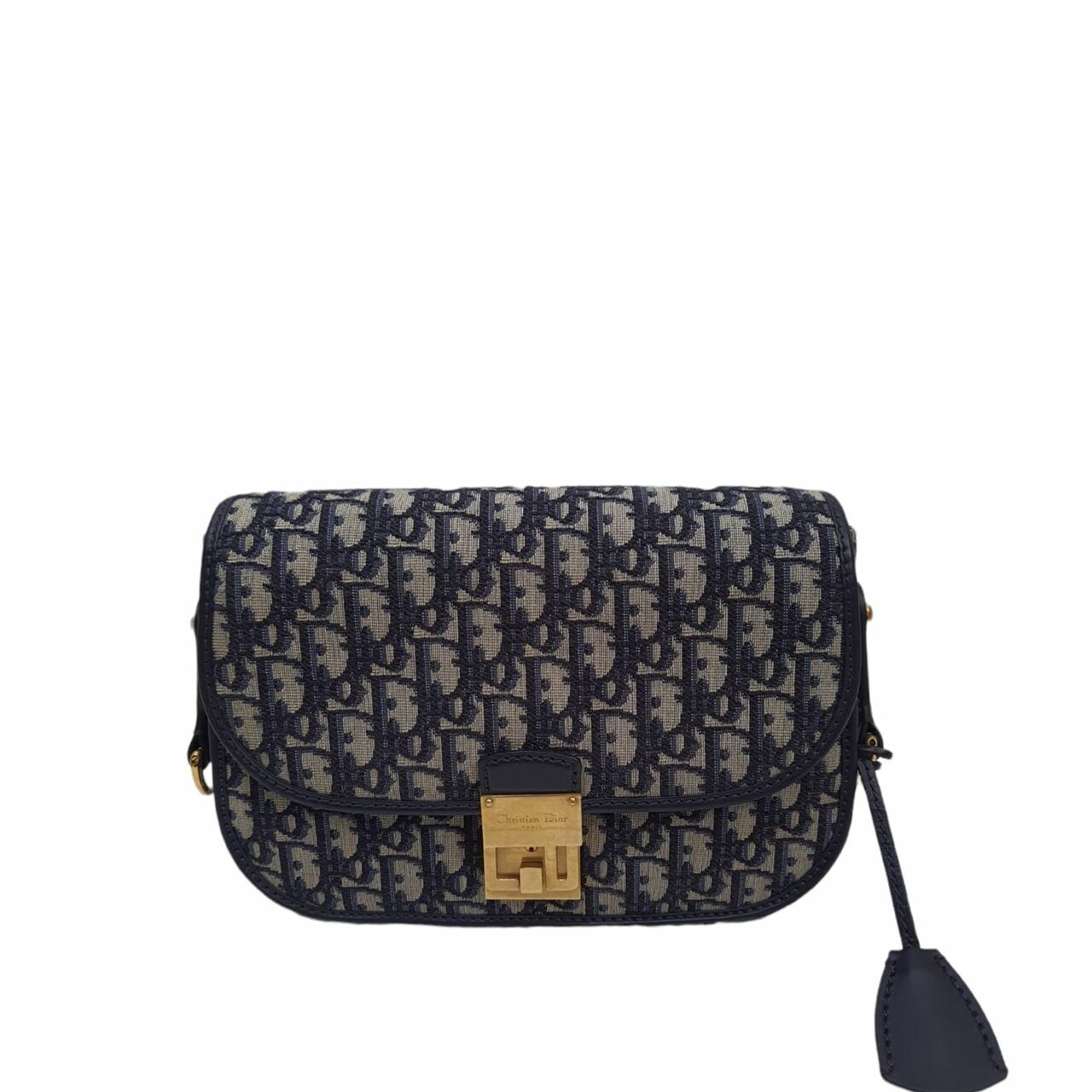 Christian Dior Oblique Flap Bag Navy Blue Sling 2019 