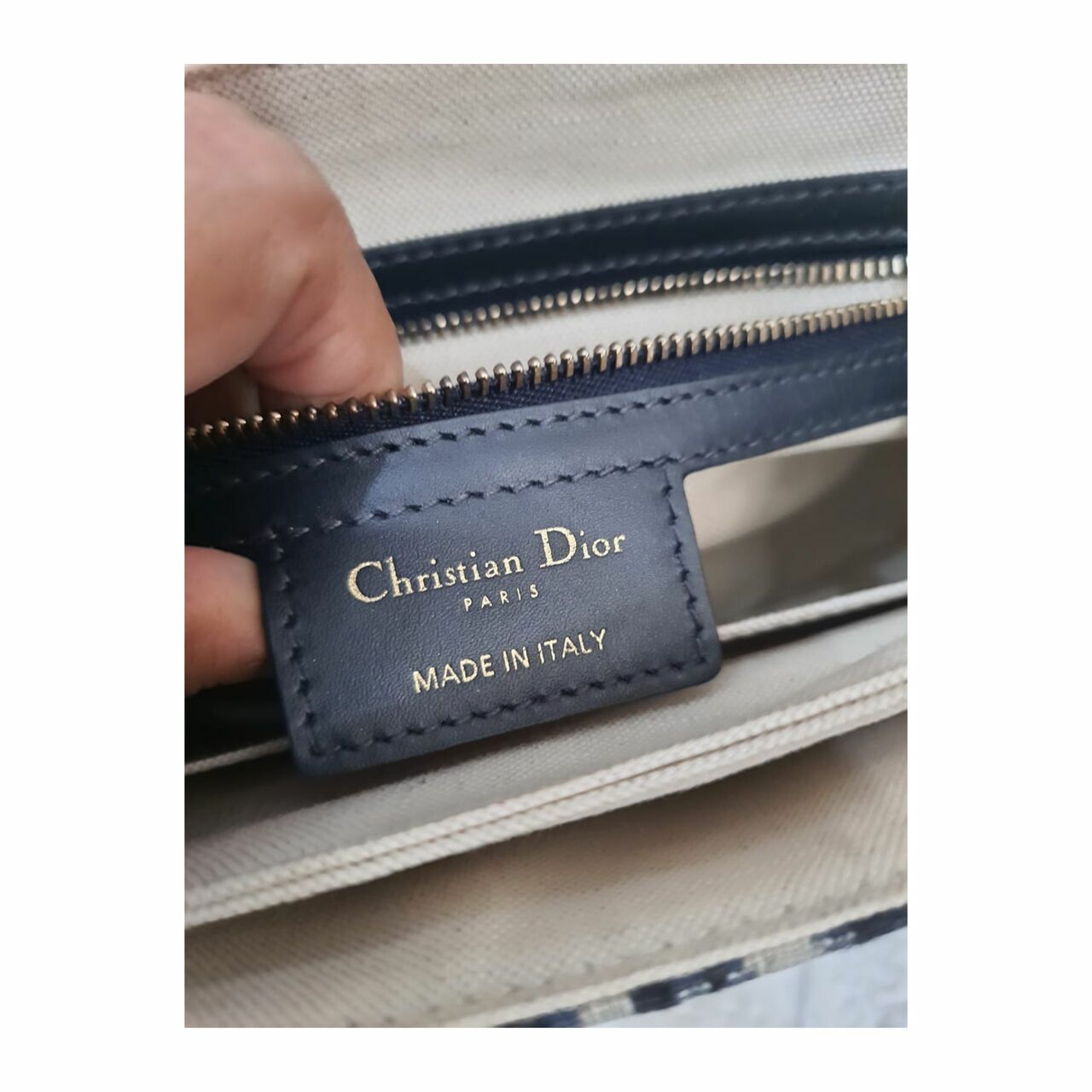 Christian Dior Oblique Flap Bag Navy Blue Sling 2019 