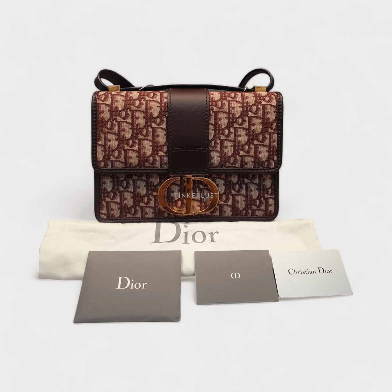 Christian Dior Montaigne Oblique Maroon 2018 Shoulder Bag