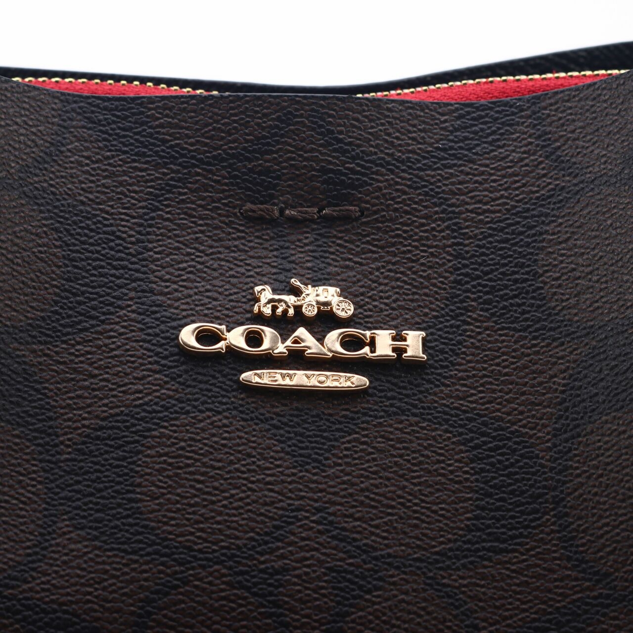 Coach CA582 Signature Mollie Bucket 22 Brown/Black Satchel