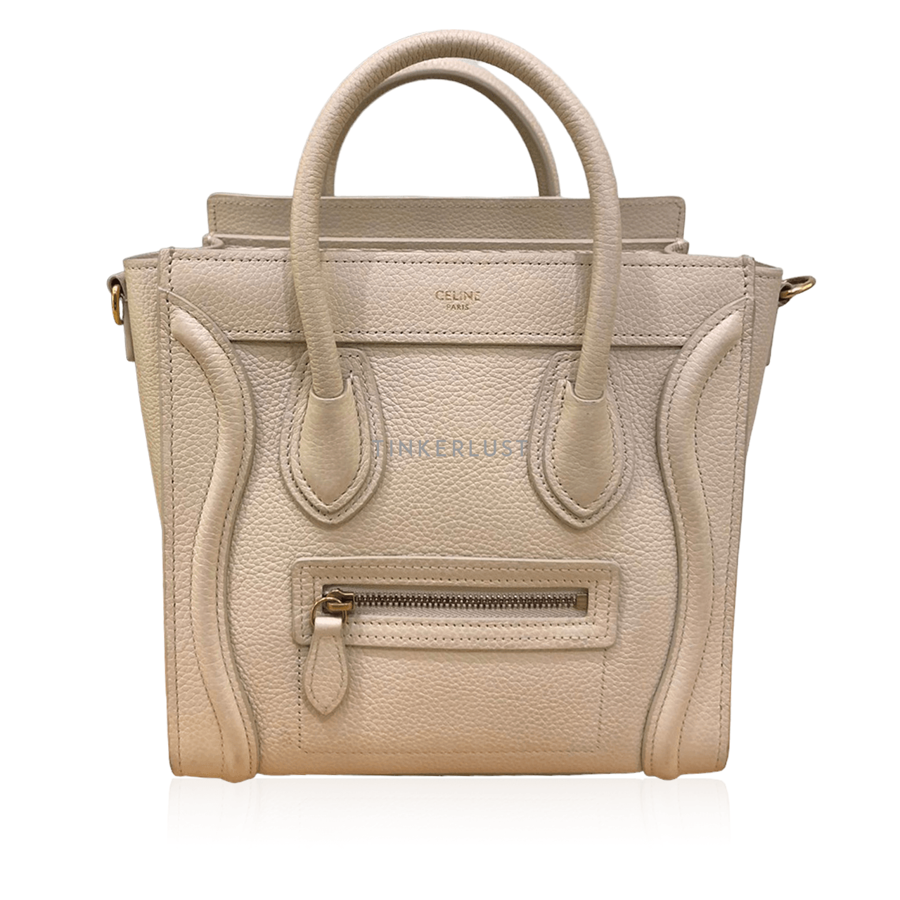 Celine Nano Luggage Ivory Grained Leather