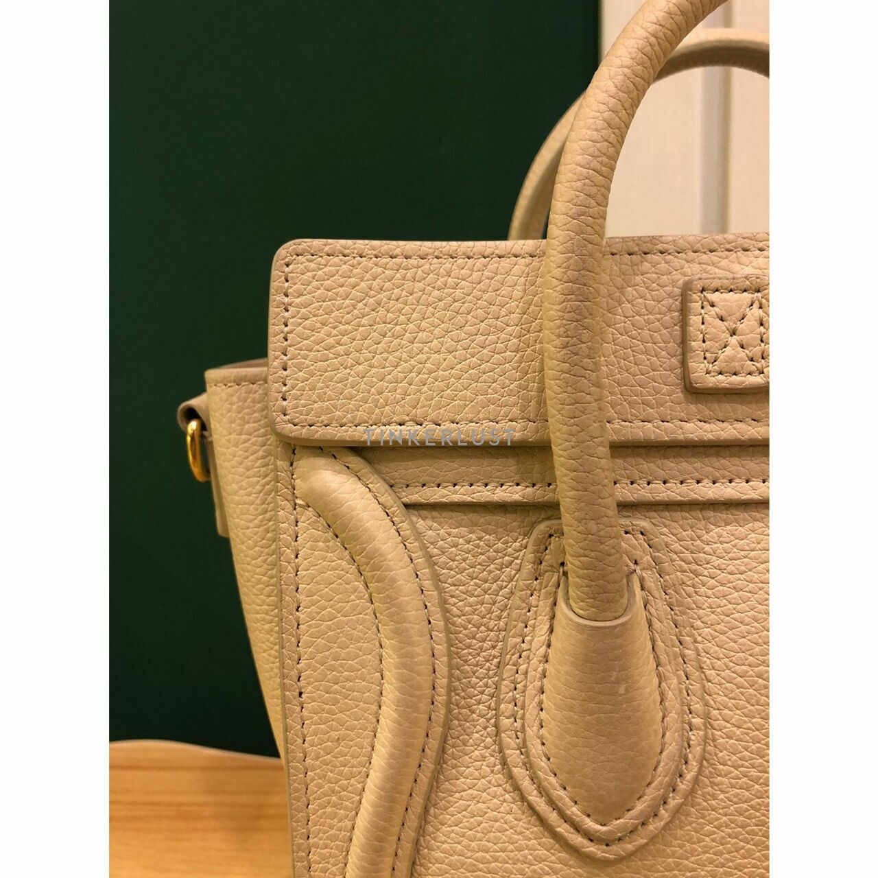 Celine Nano Luggage Ivory Grained Leather