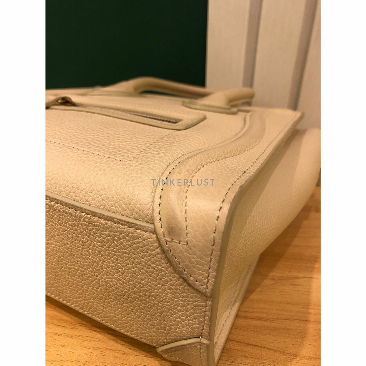 Celine Nano Luggage Ivory Grained Leather