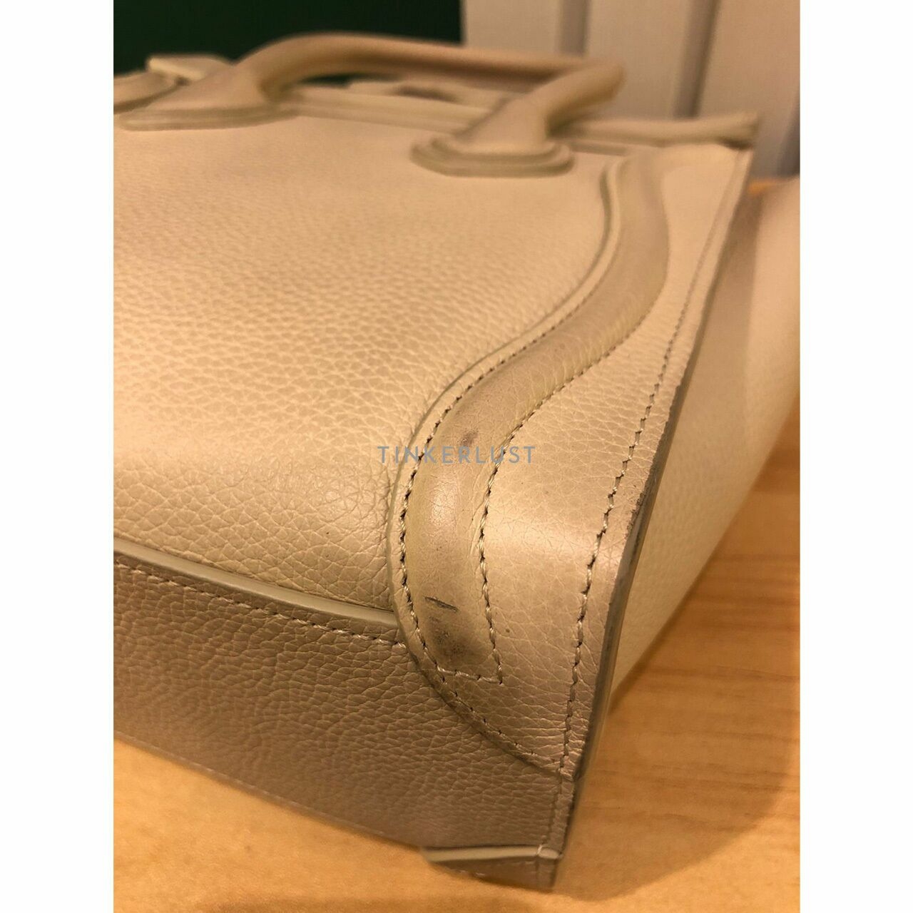 Celine Nano Luggage Ivory Grained Leather