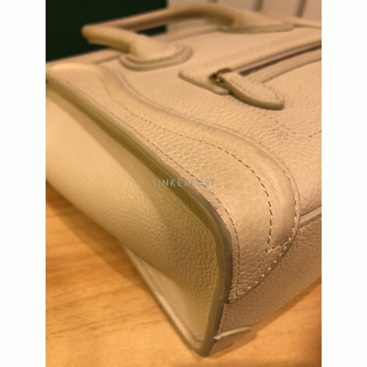 Celine Nano Luggage Ivory Grained Leather