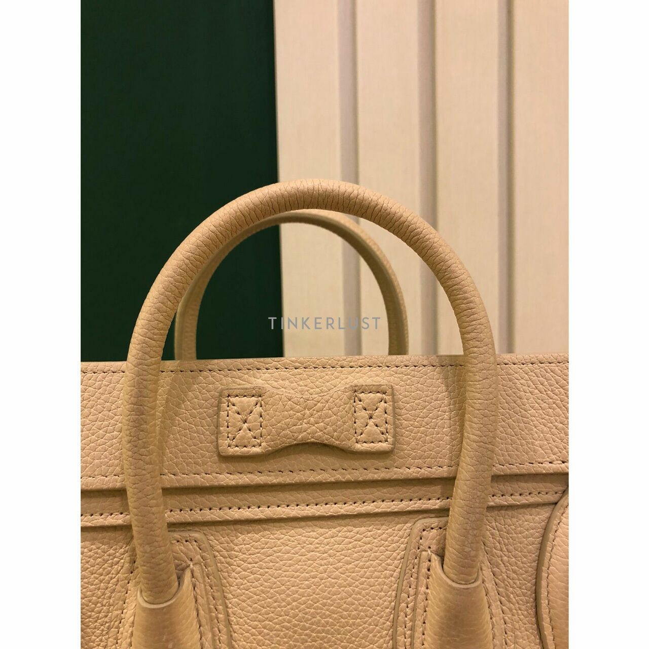 Celine Nano Luggage Ivory Grained Leather