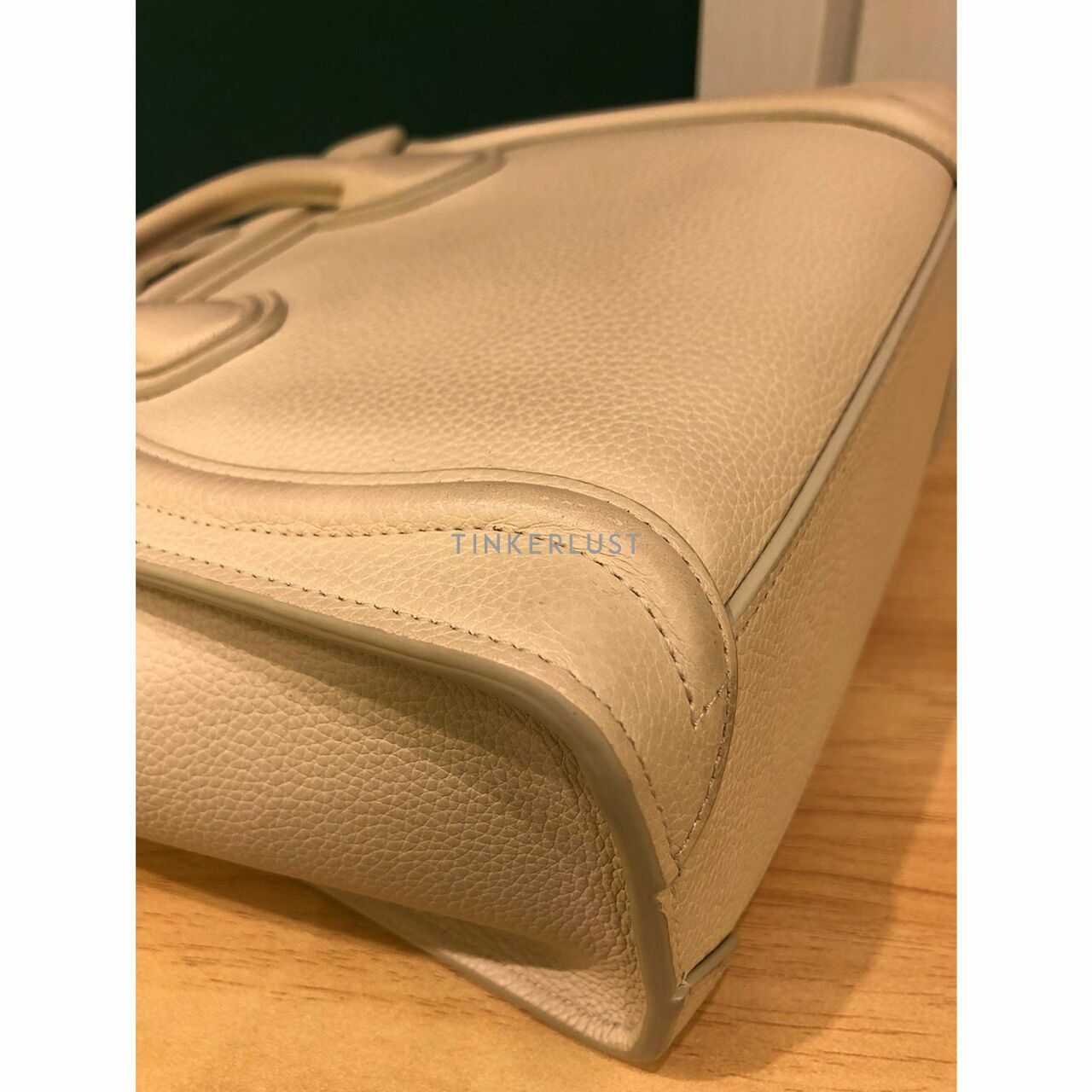 Celine Nano Luggage Ivory Grained Leather