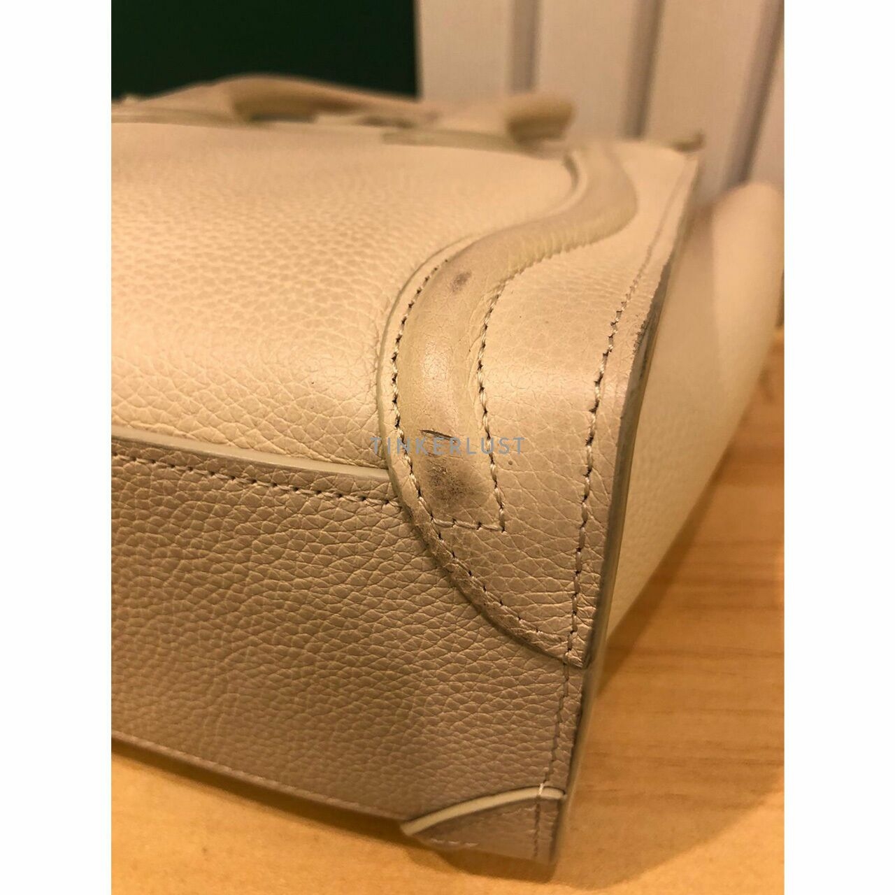 Celine Nano Luggage Ivory Grained Leather