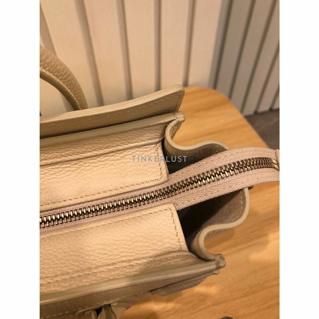 Celine Nano Luggage Ivory Grained Leather