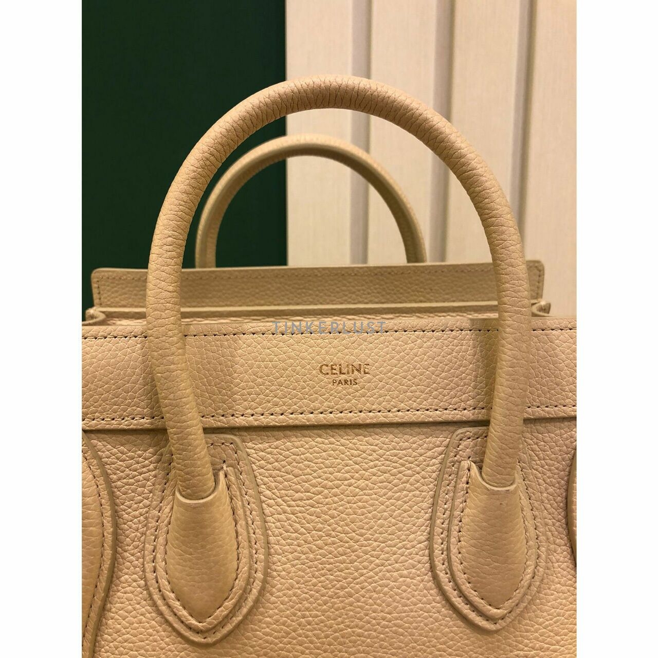 Celine Nano Luggage Ivory Grained Leather