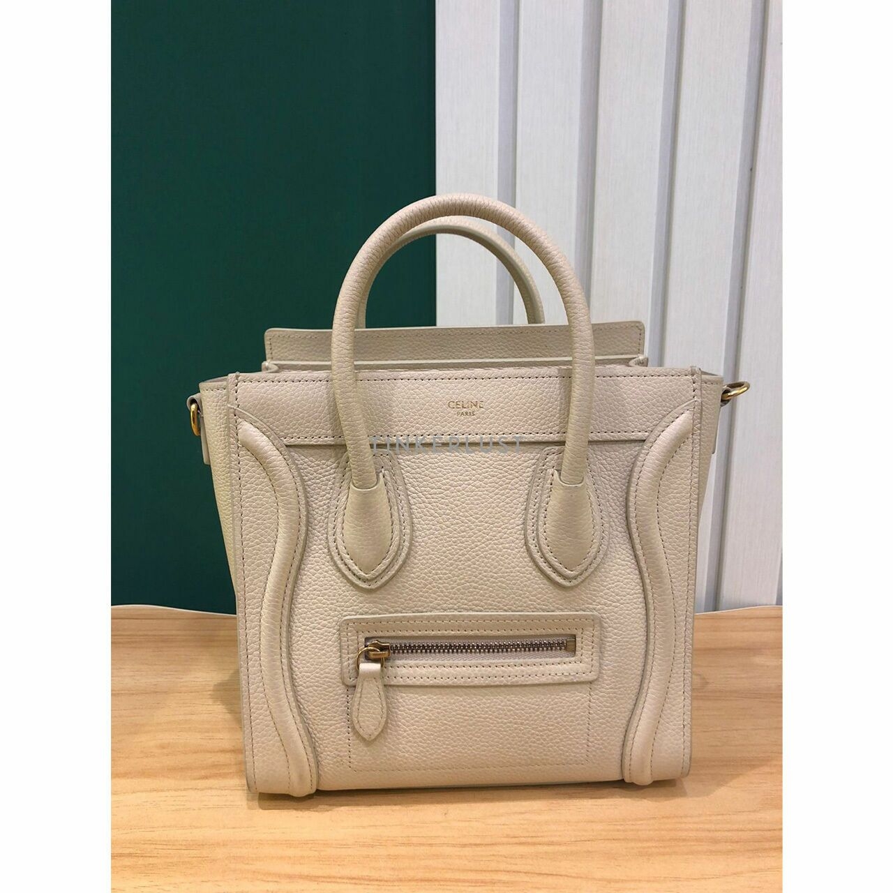 Celine Nano Luggage Ivory Grained Leather