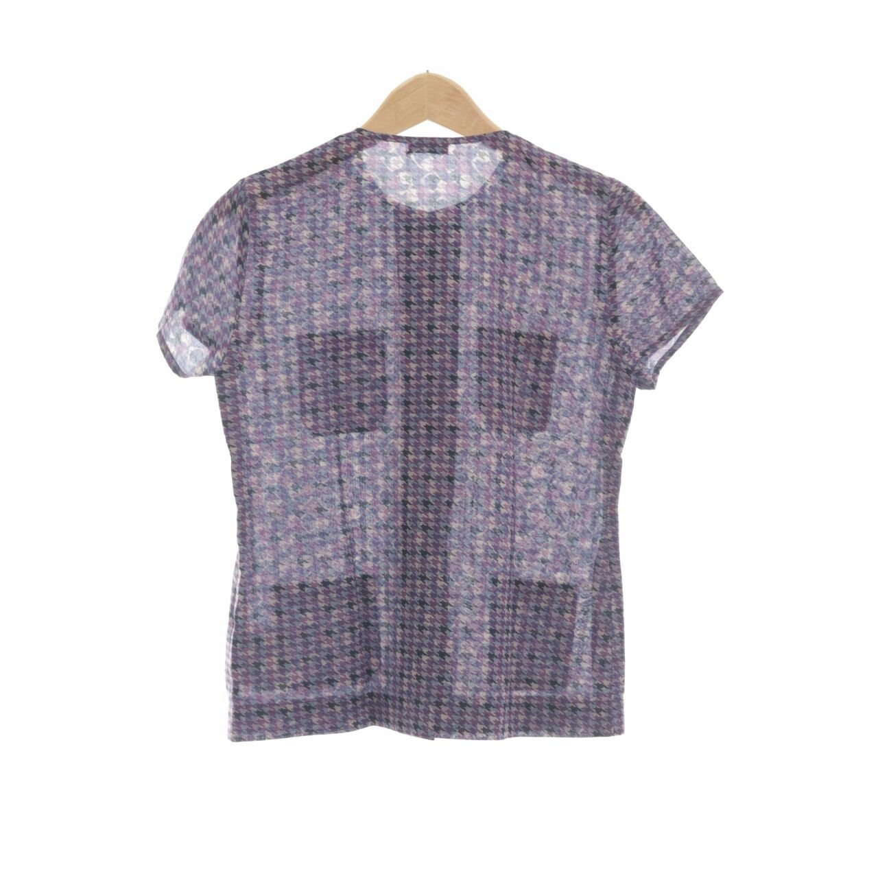 Private Collection Multi Houndstooth Button Down Blouse