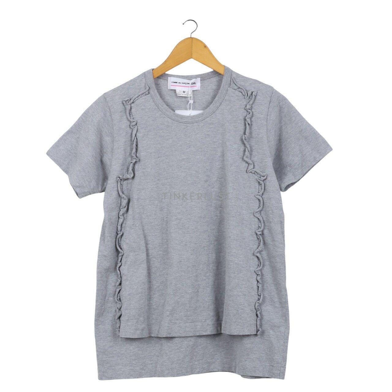 Comme des Garcons Grey Ruffle T-Shirt