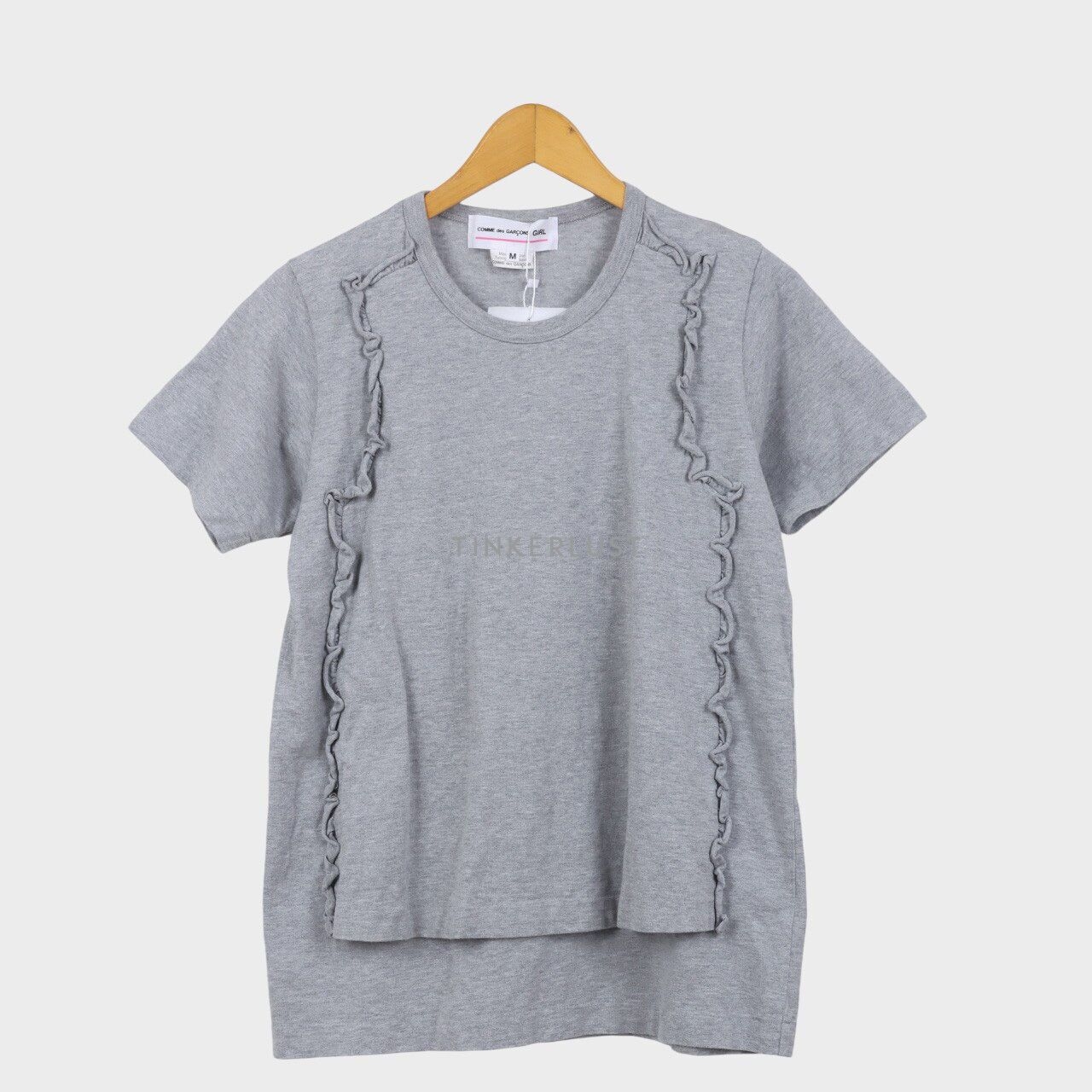 Comme des Garcons Grey Ruffle T-Shirt