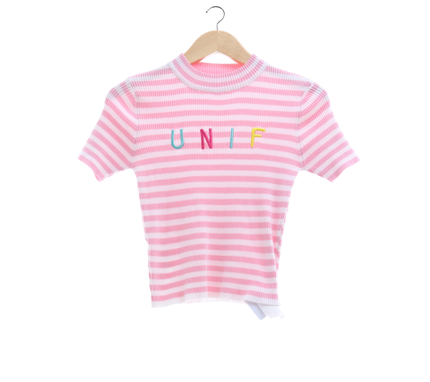 Private Collection Pink Striped Crop Blouse