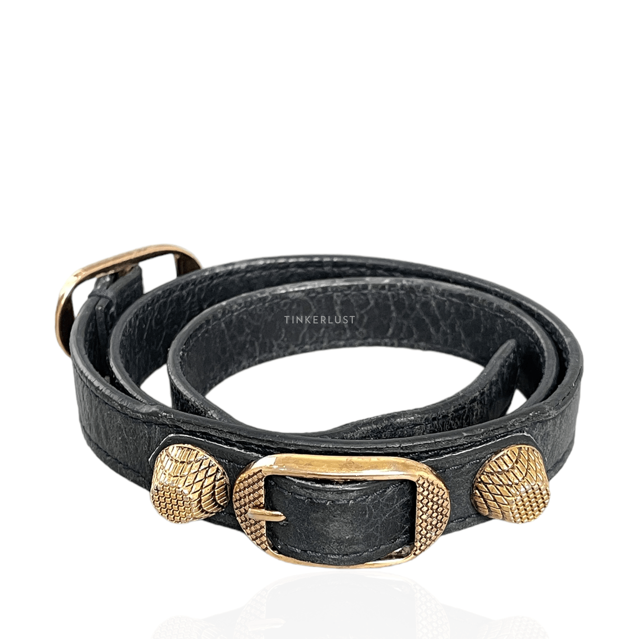 Balenciaga Triple Tour Lambskin Leather Gold Triple Tour Bracelet Navy Size S 