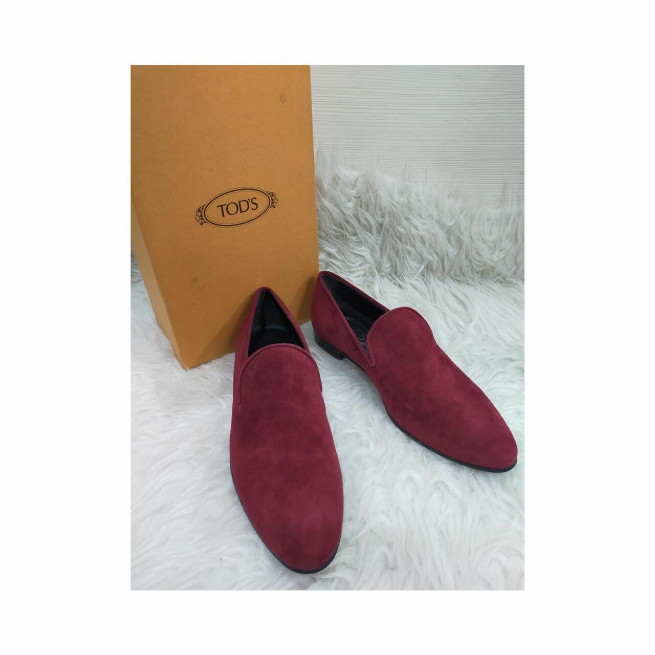 Tod's Red Suede Loafers Flats