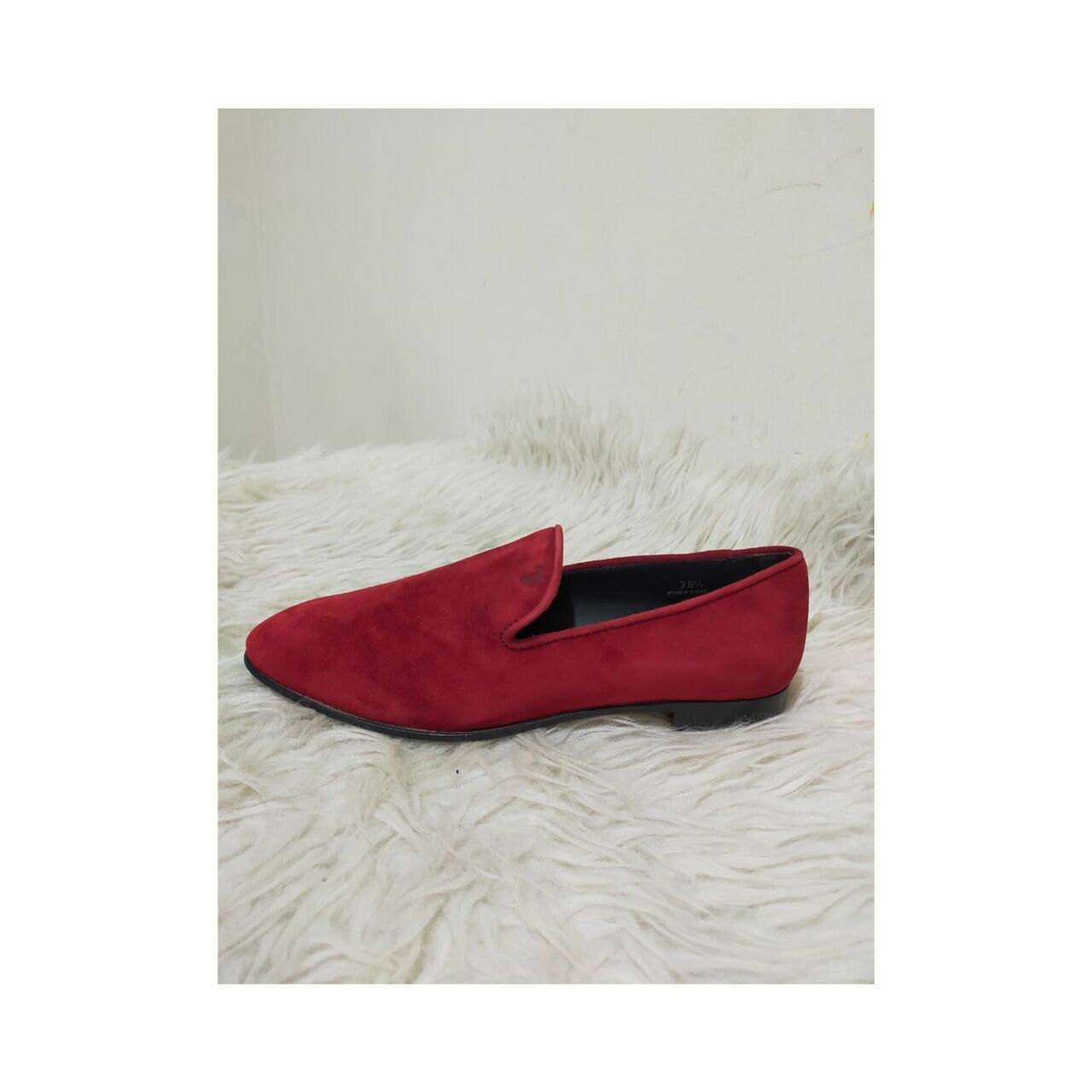 Tod's Red Suede Loafers Flats