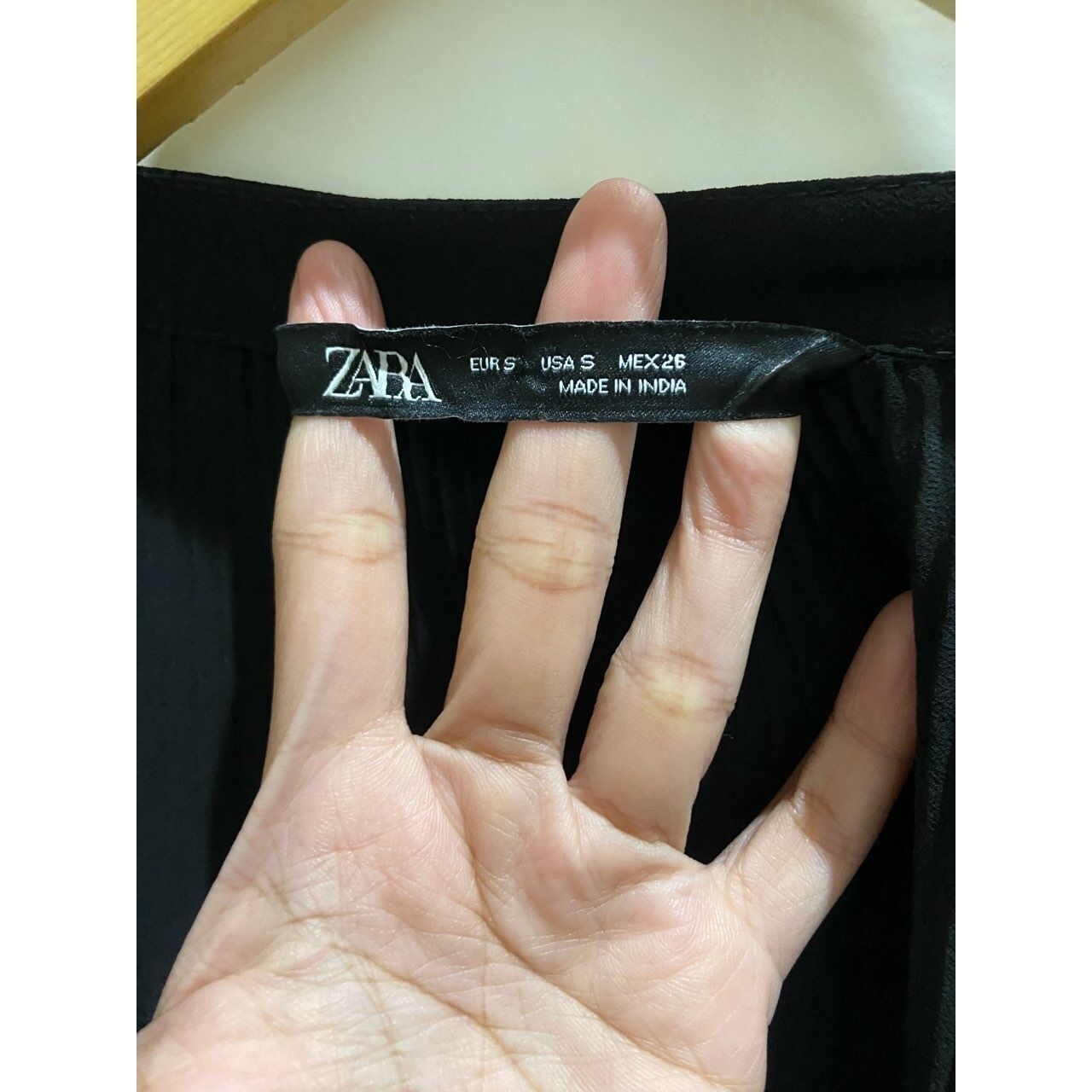 Zara Black Pleated Blouse