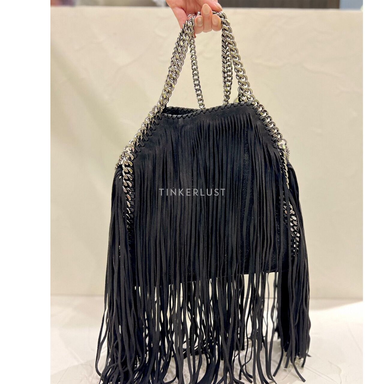 Stella McCartnery Falabella Fringe Black SHW Shoulder Bag