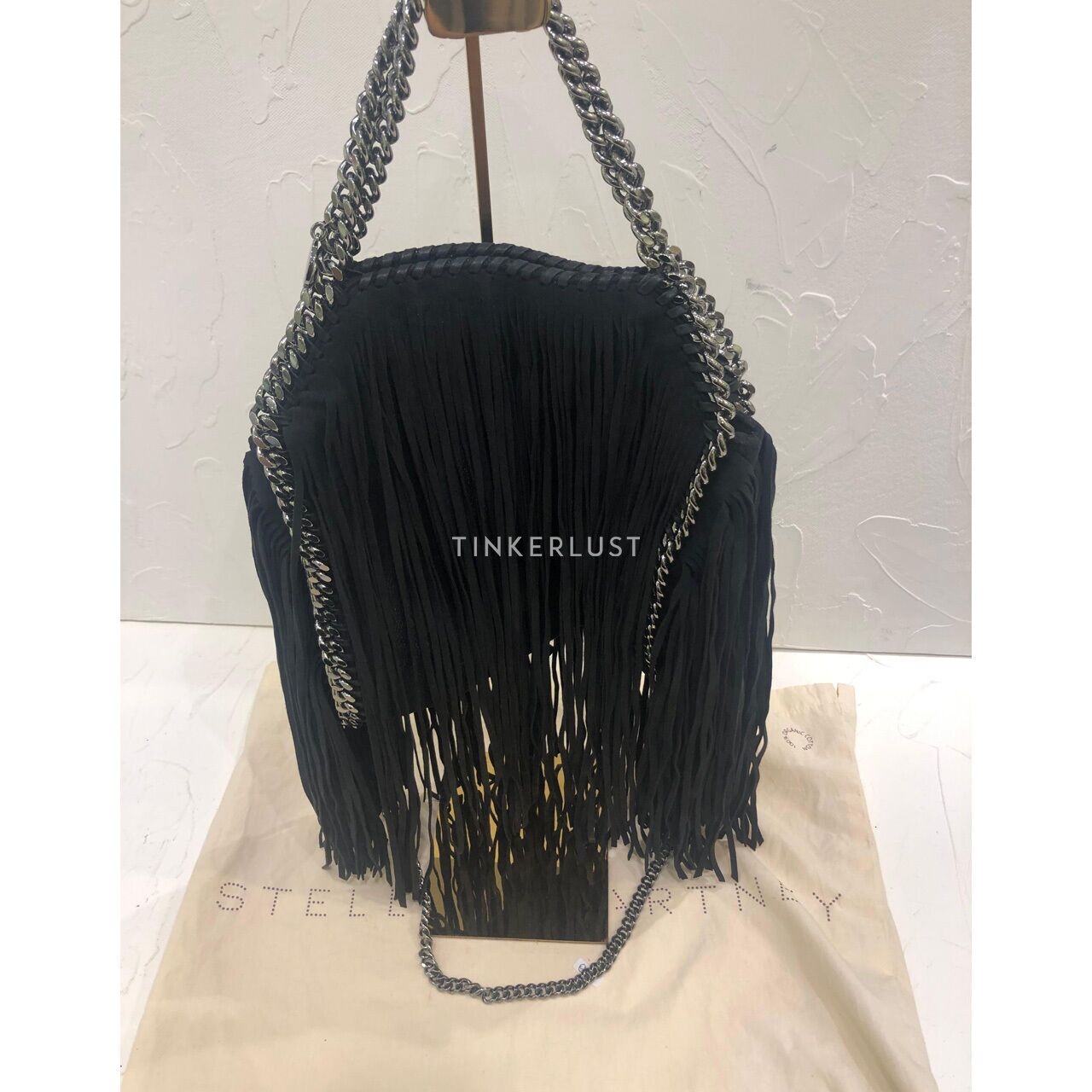 Stella McCartnery Falabella Fringe Black SHW Shoulder Bag