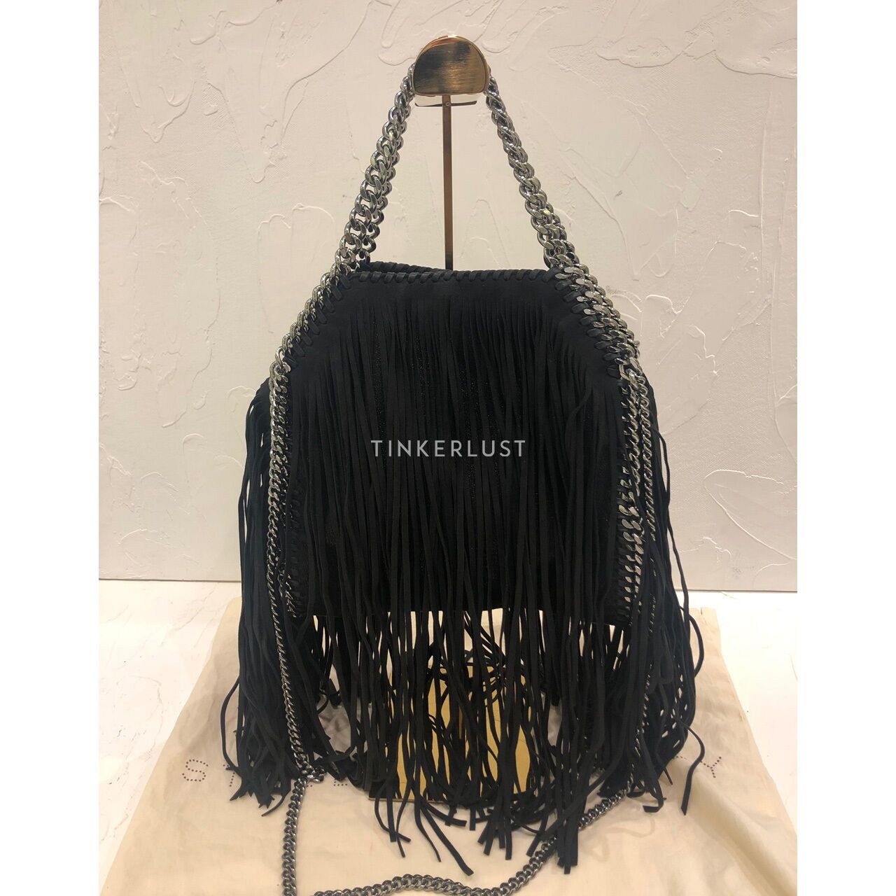 Stella McCartnery Falabella Fringe Black SHW Shoulder Bag