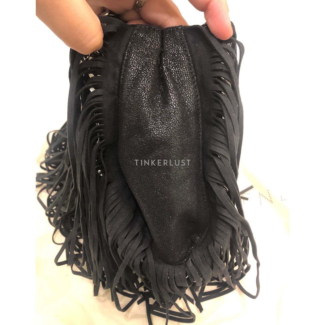 Stella McCartnery Falabella Fringe Black SHW Shoulder Bag