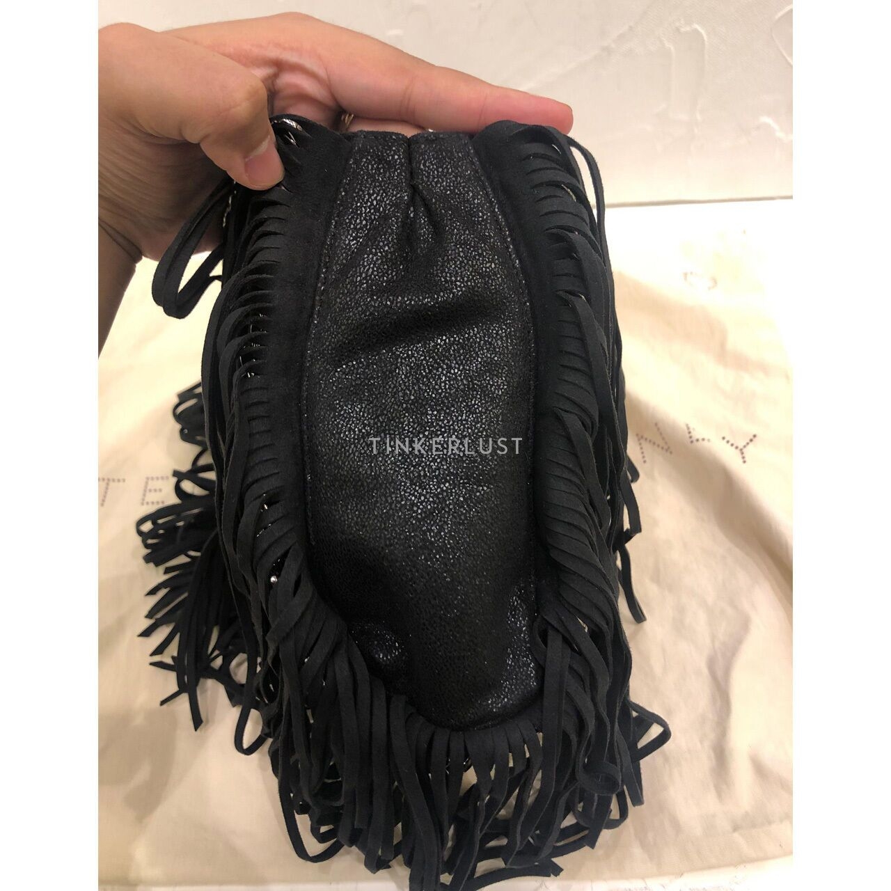 Stella McCartnery Falabella Fringe Black SHW Shoulder Bag