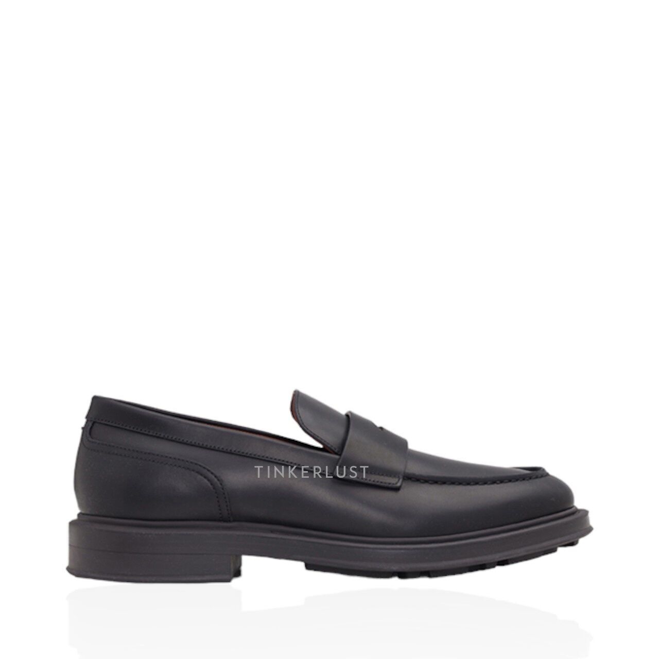 Loro Piana Men Travis Black Calfskin Loafers