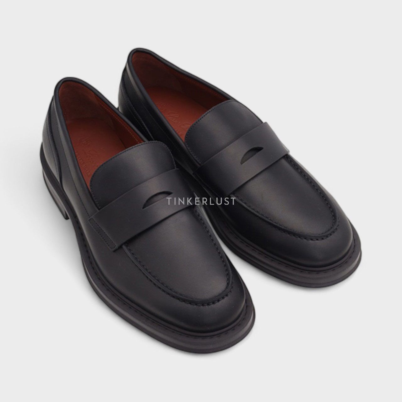 Loro Piana Men Travis Black Calfskin Loafers