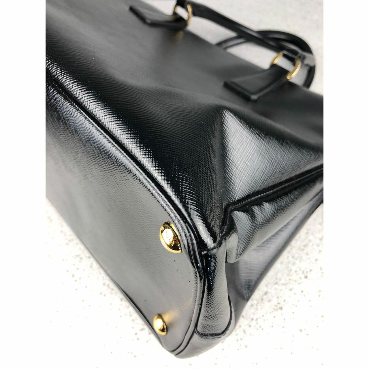 Prada Saffiano Vernic Nero BN2274 Satchel Bag