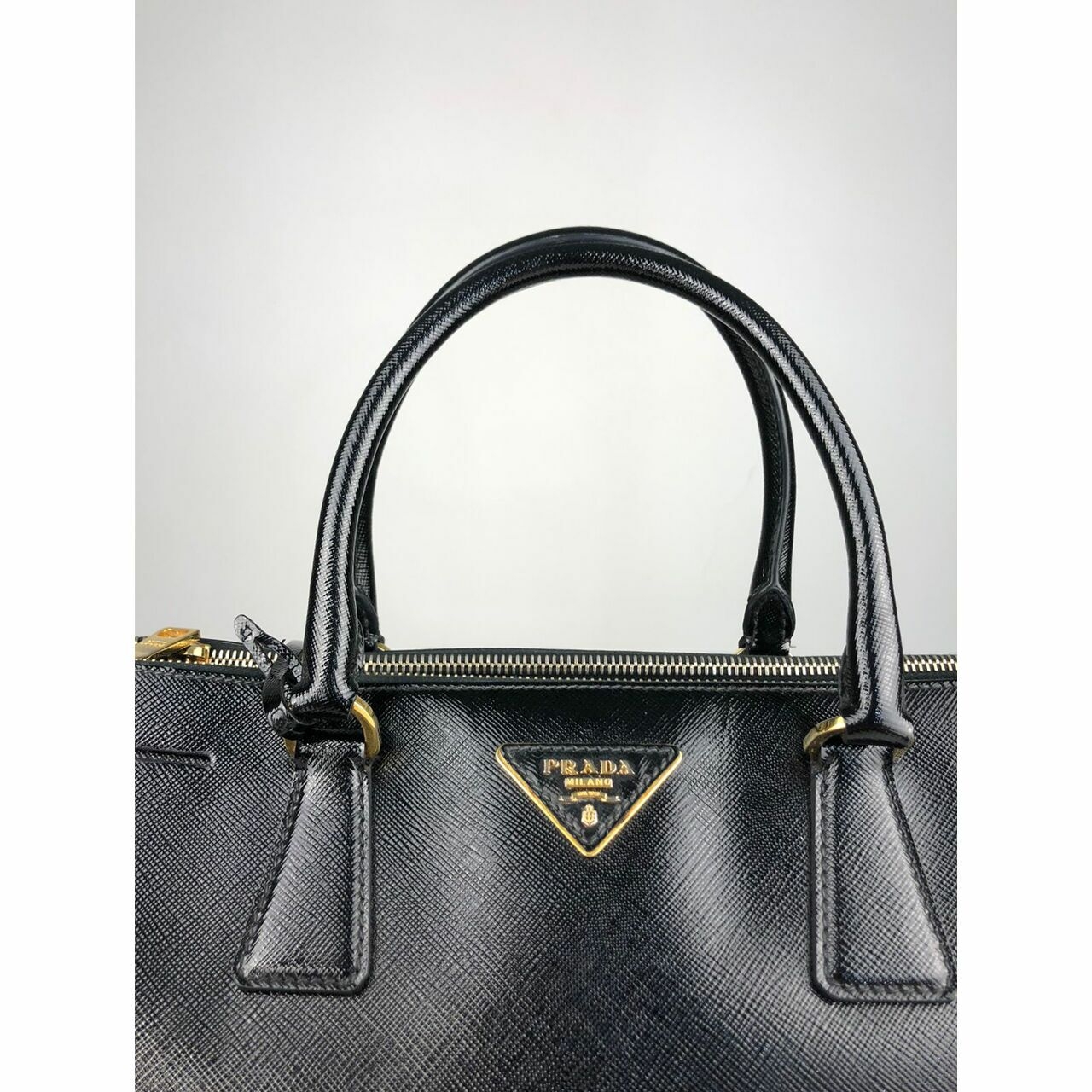 Prada Saffiano Vernic Nero BN2274 Satchel Bag