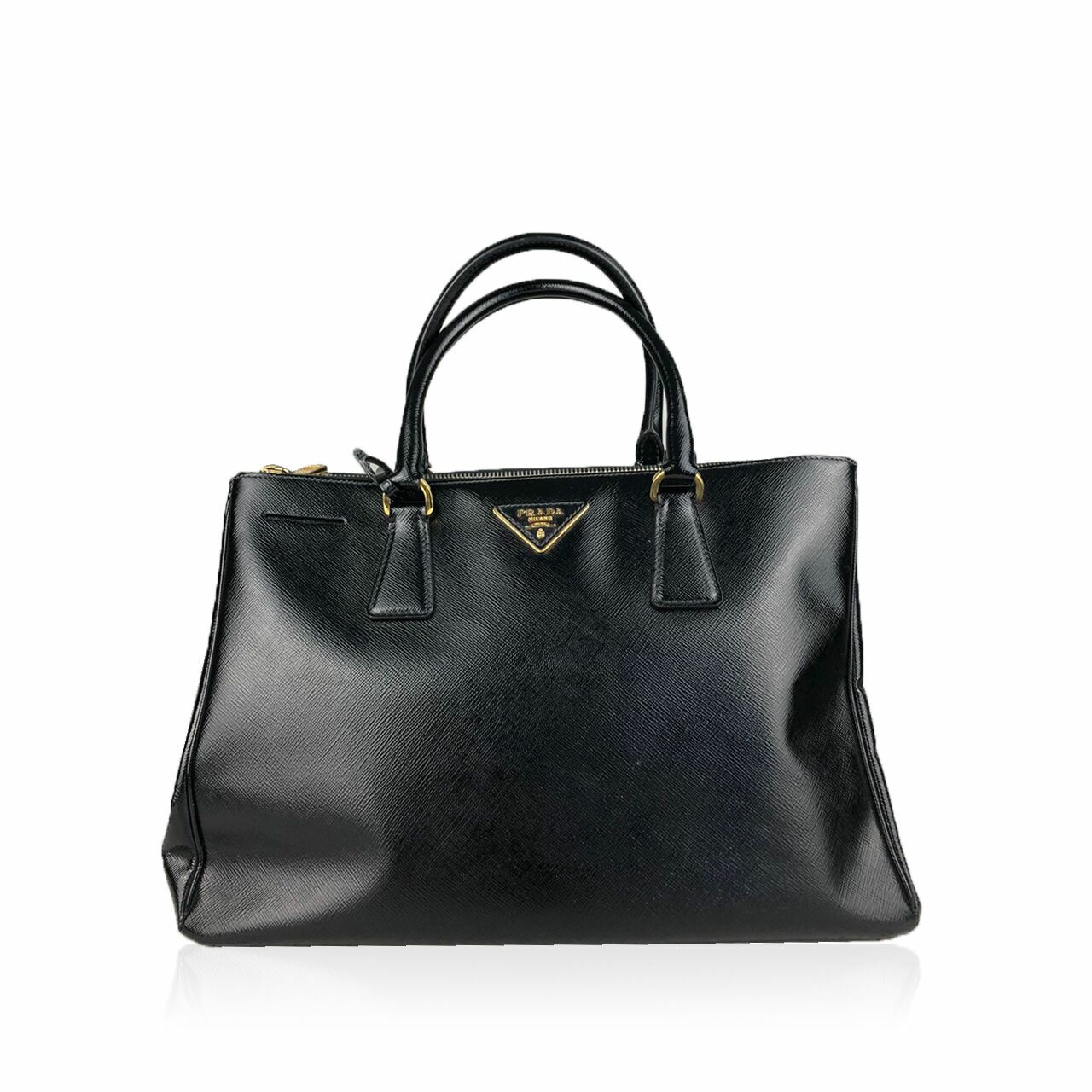 Prada Saffiano Vernic Nero BN2274 Satchel Bag